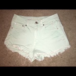 Teal American Eagle denim shorts